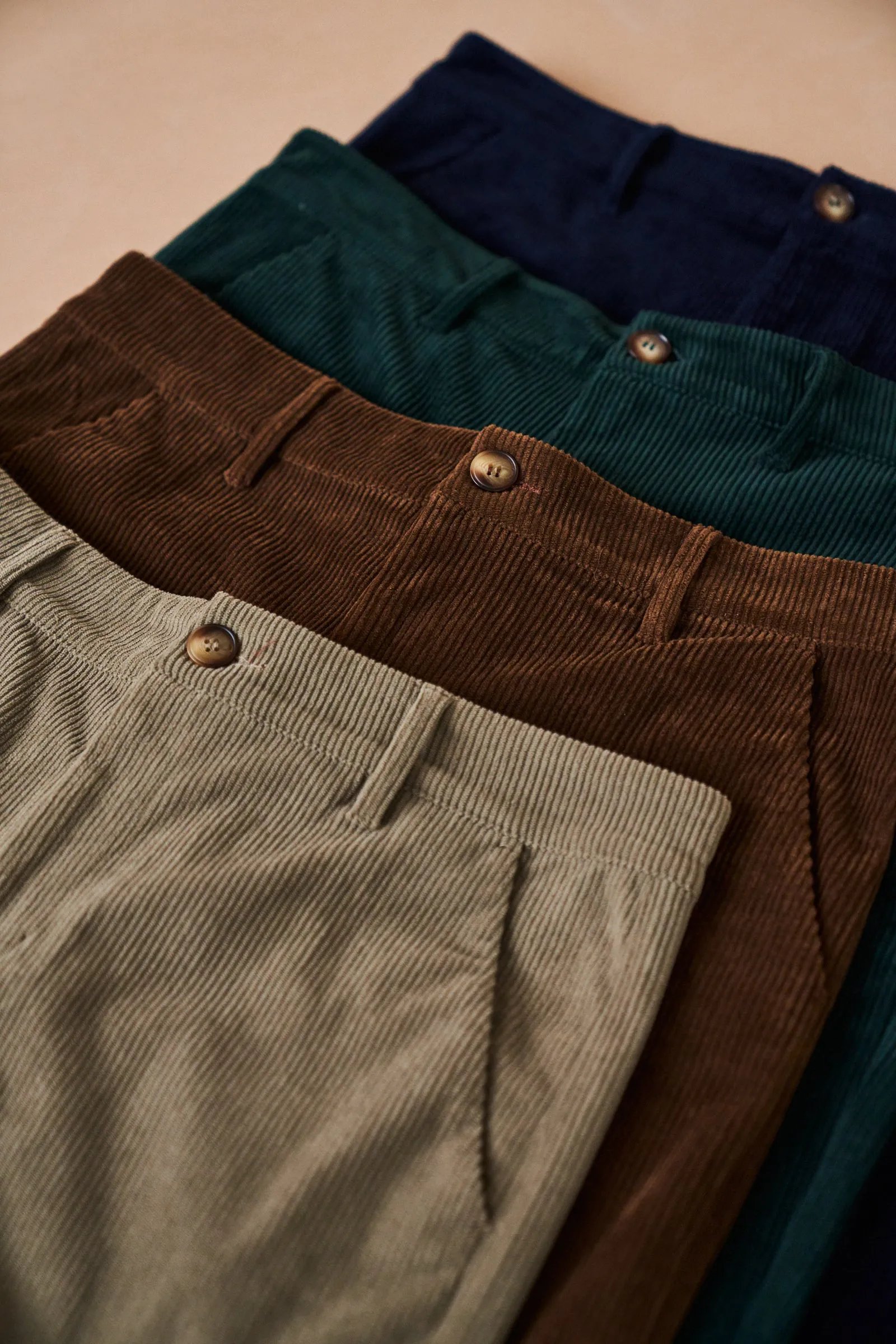 PINE GREEN CORDUROY TROUSERS