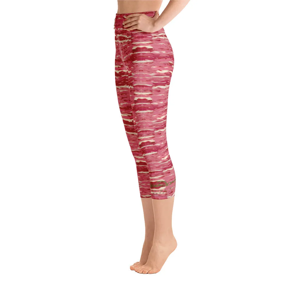 Pink Camouflage Lava Yoga Capri Leggings