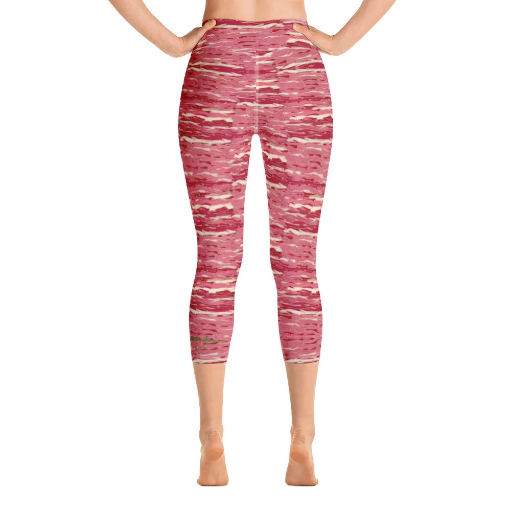 Pink Camouflage Lava Yoga Capri Leggings