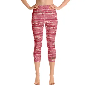 Pink Camouflage Lava Yoga Capri Leggings