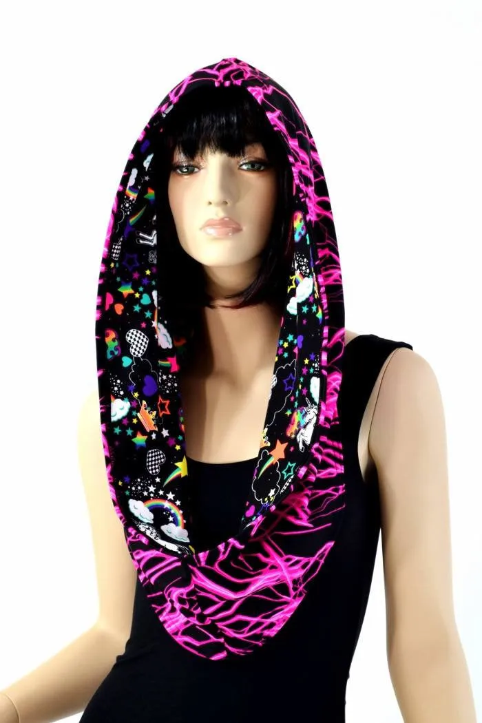 Pink Lightning & Unicorns and Rainbows Infinity Festival Hood