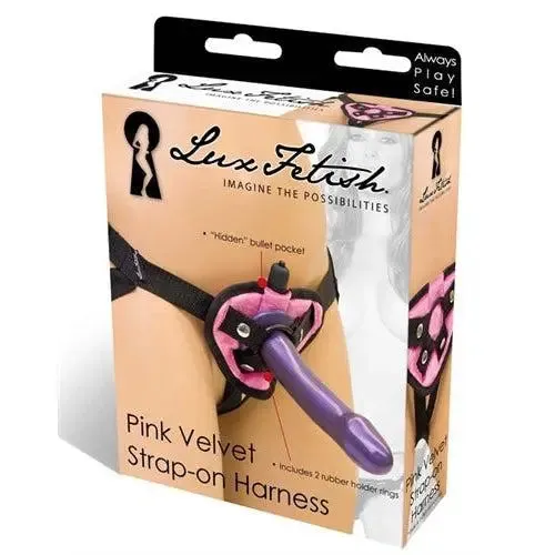 Pink Velvet Strap-on Harness