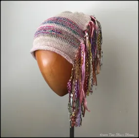 Pink w/Metallic Stripes Tweed Signature *Funky Chic Hat*