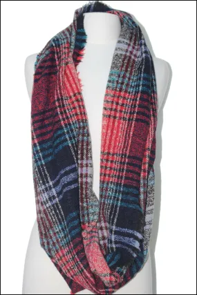 Plaid Print Infinity Scarf