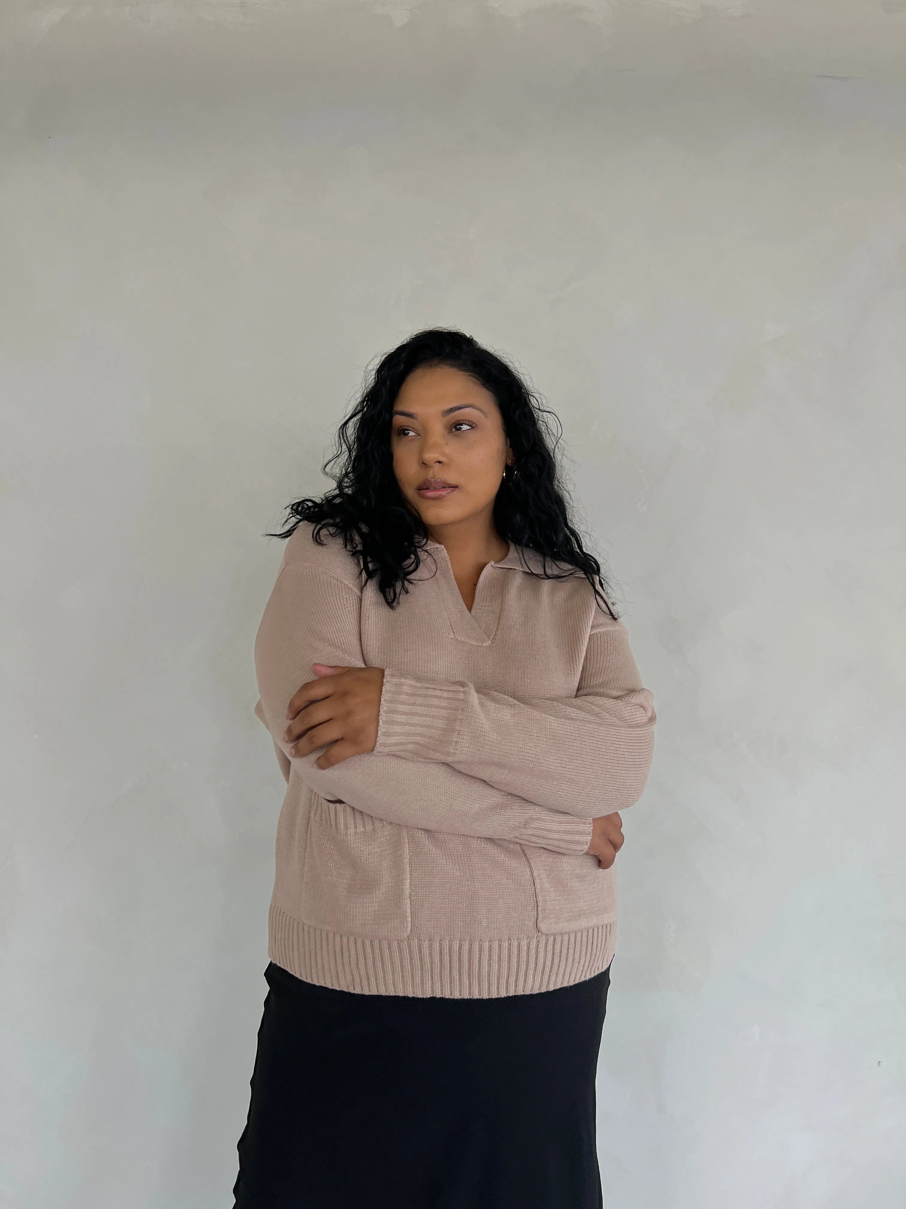 Plus Size Collared Sweater