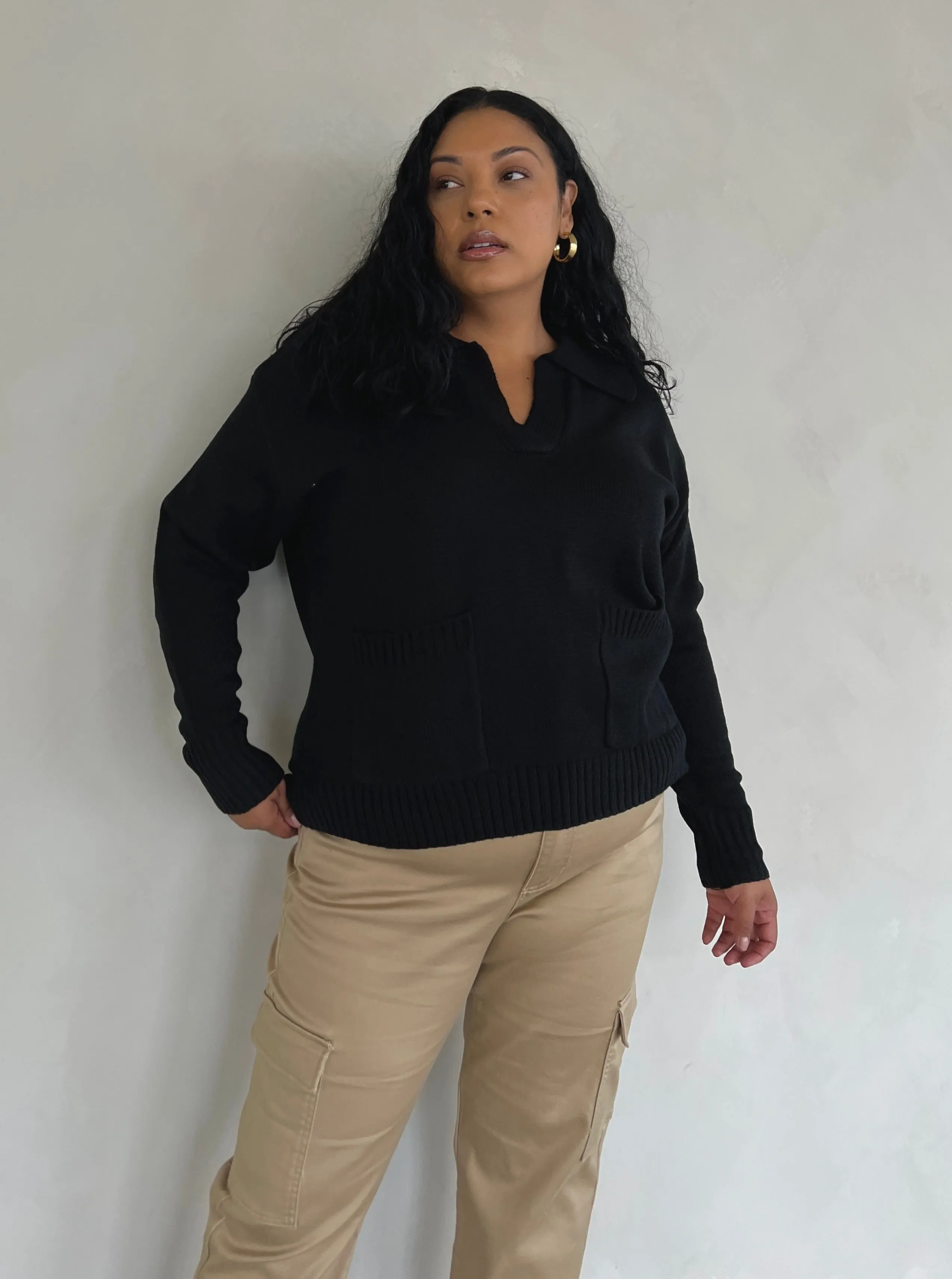 Plus Size Collared Sweater