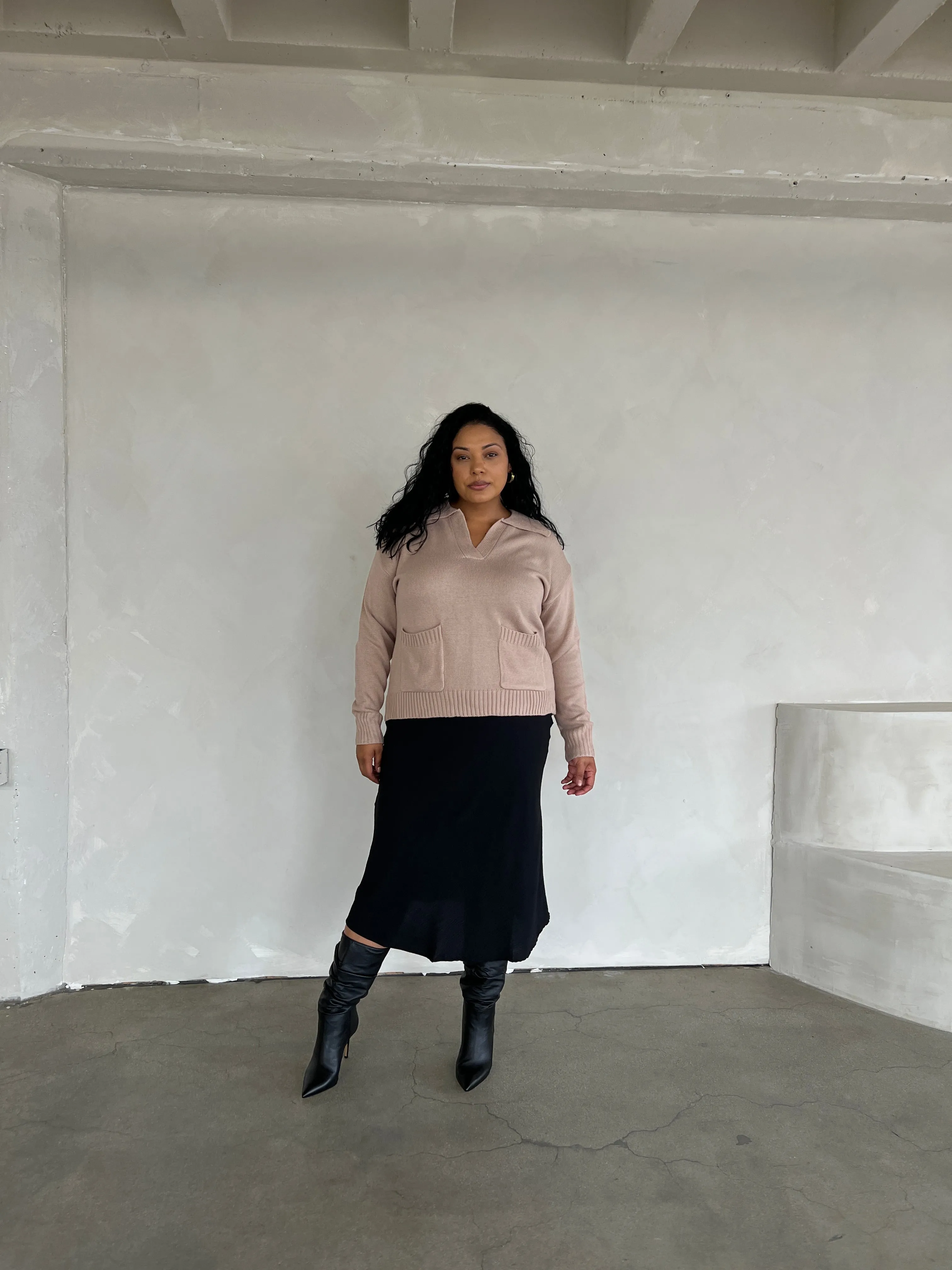 Plus Size Collared Sweater