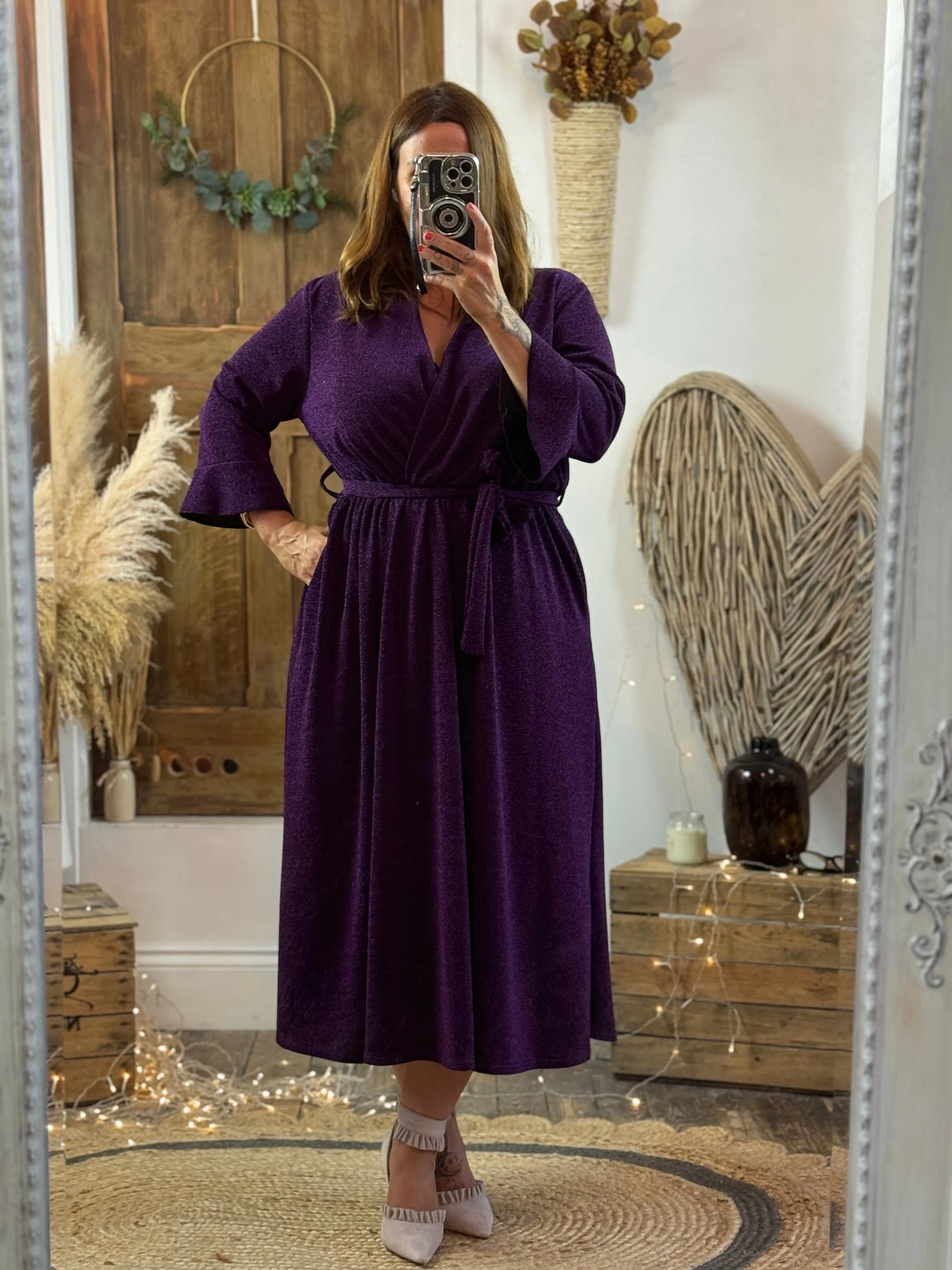 Purple Sparkly Roxy Midaxi Dress