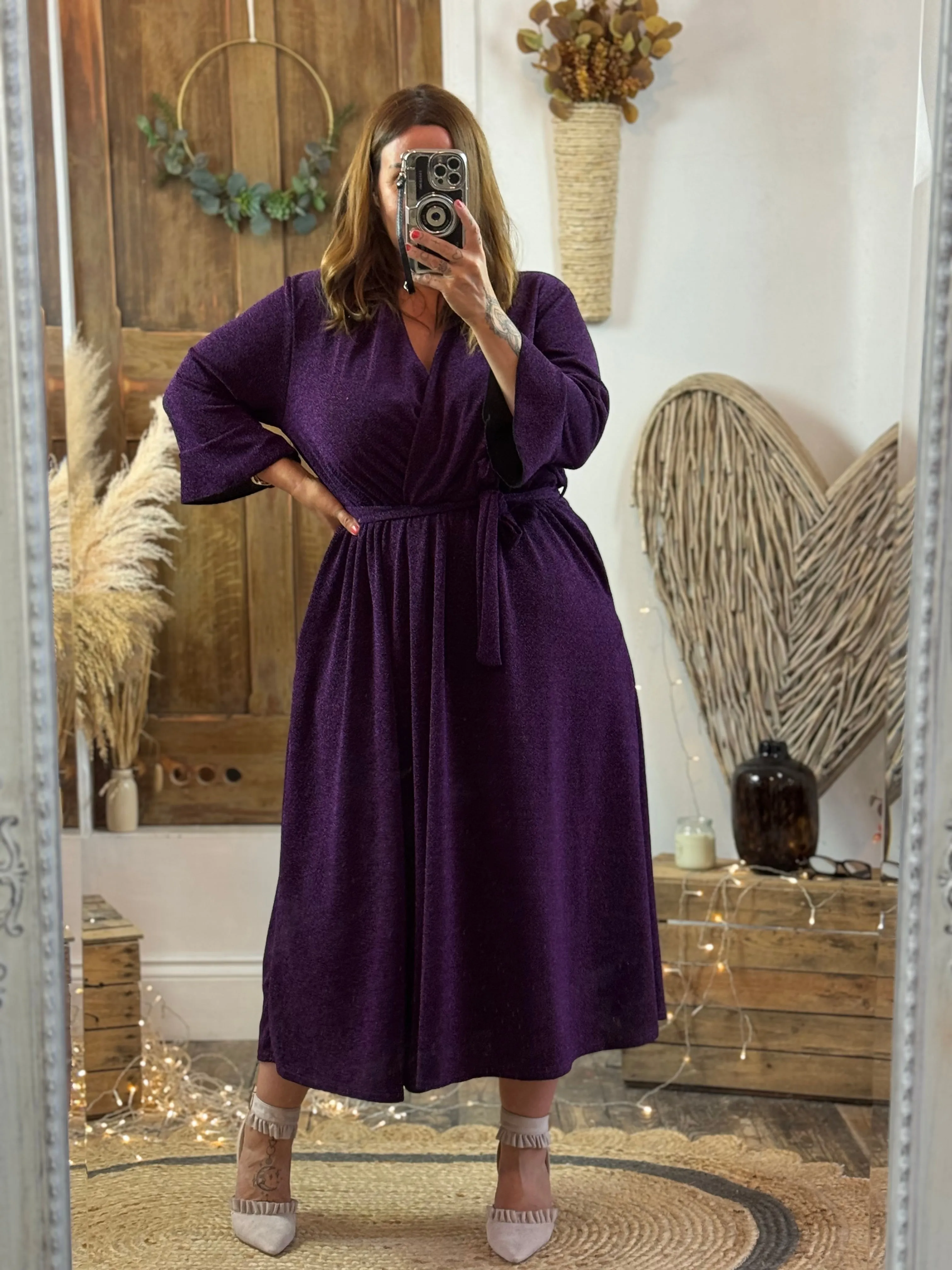 Purple Sparkly Roxy Midaxi Dress