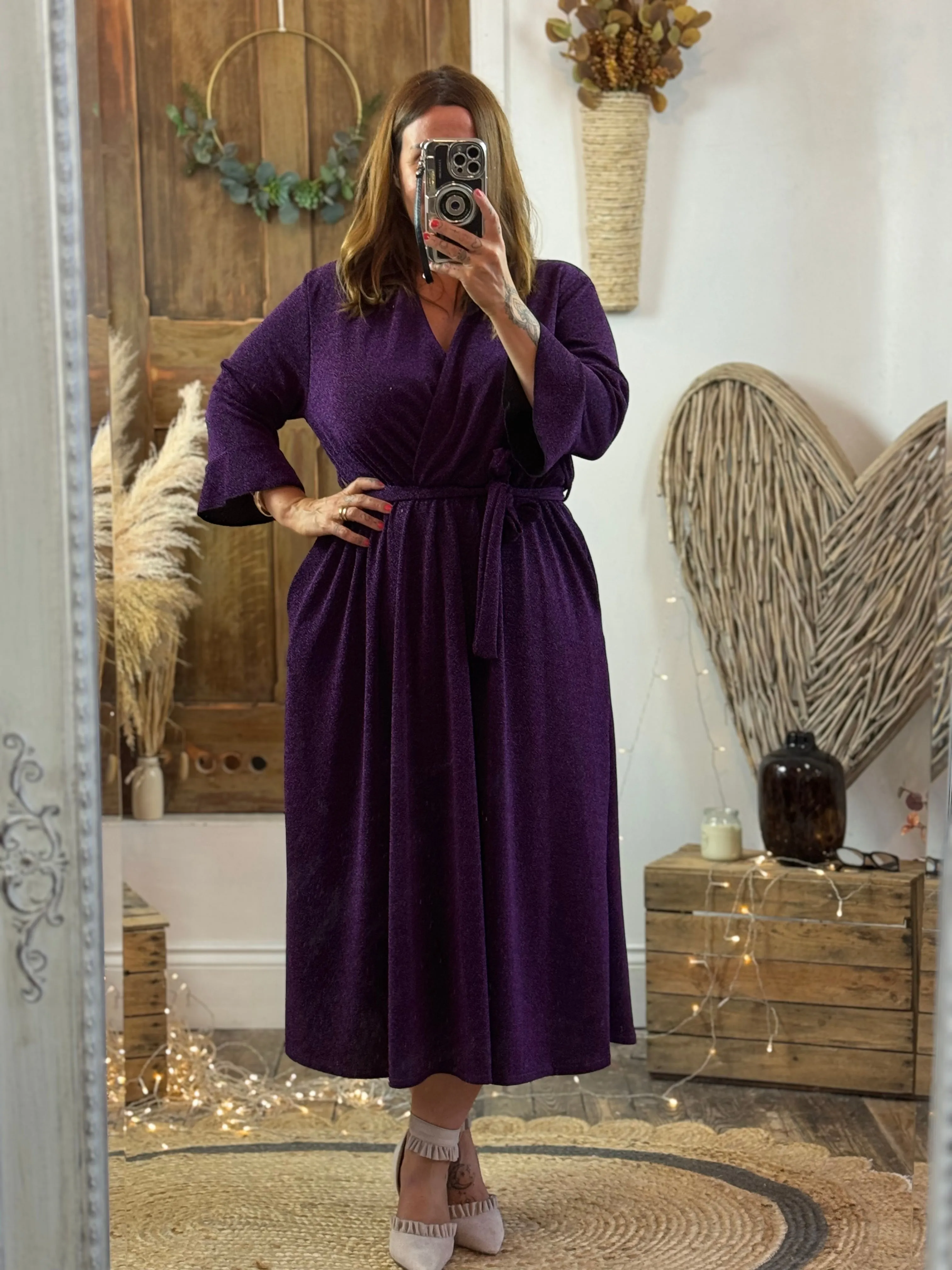 Purple Sparkly Roxy Midaxi Dress