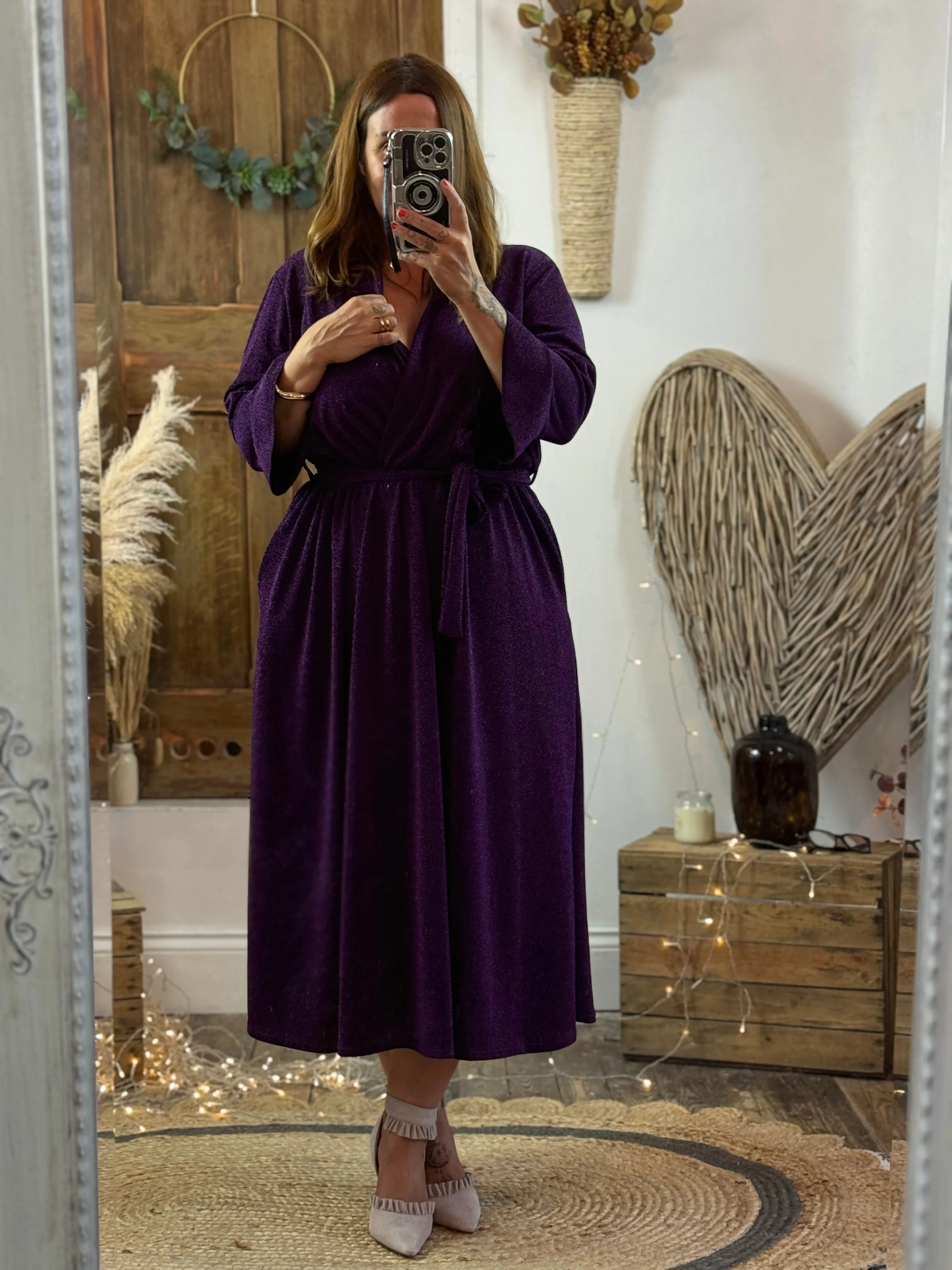 Purple Sparkly Roxy Midaxi Dress