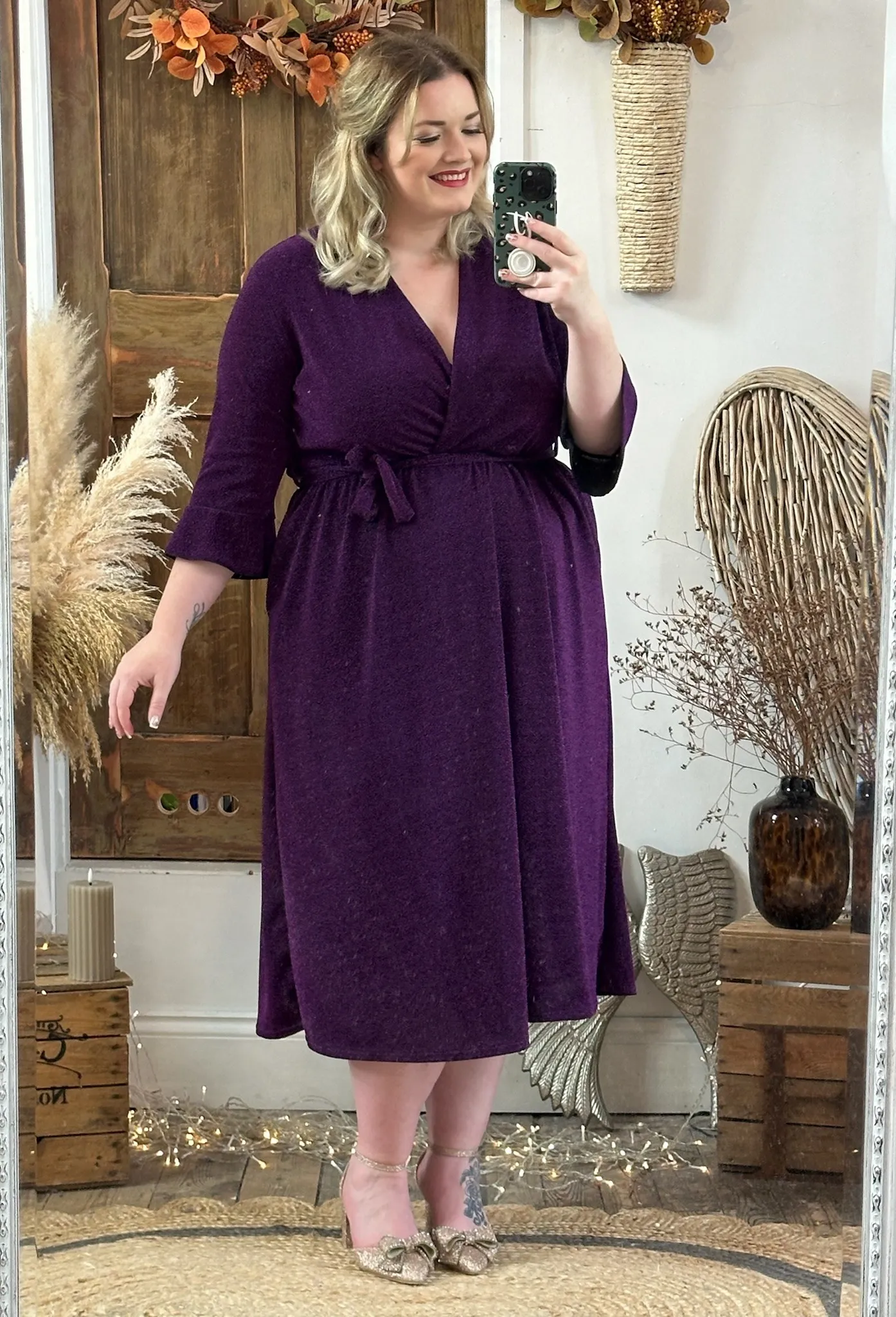 Purple Sparkly Roxy Midaxi Dress