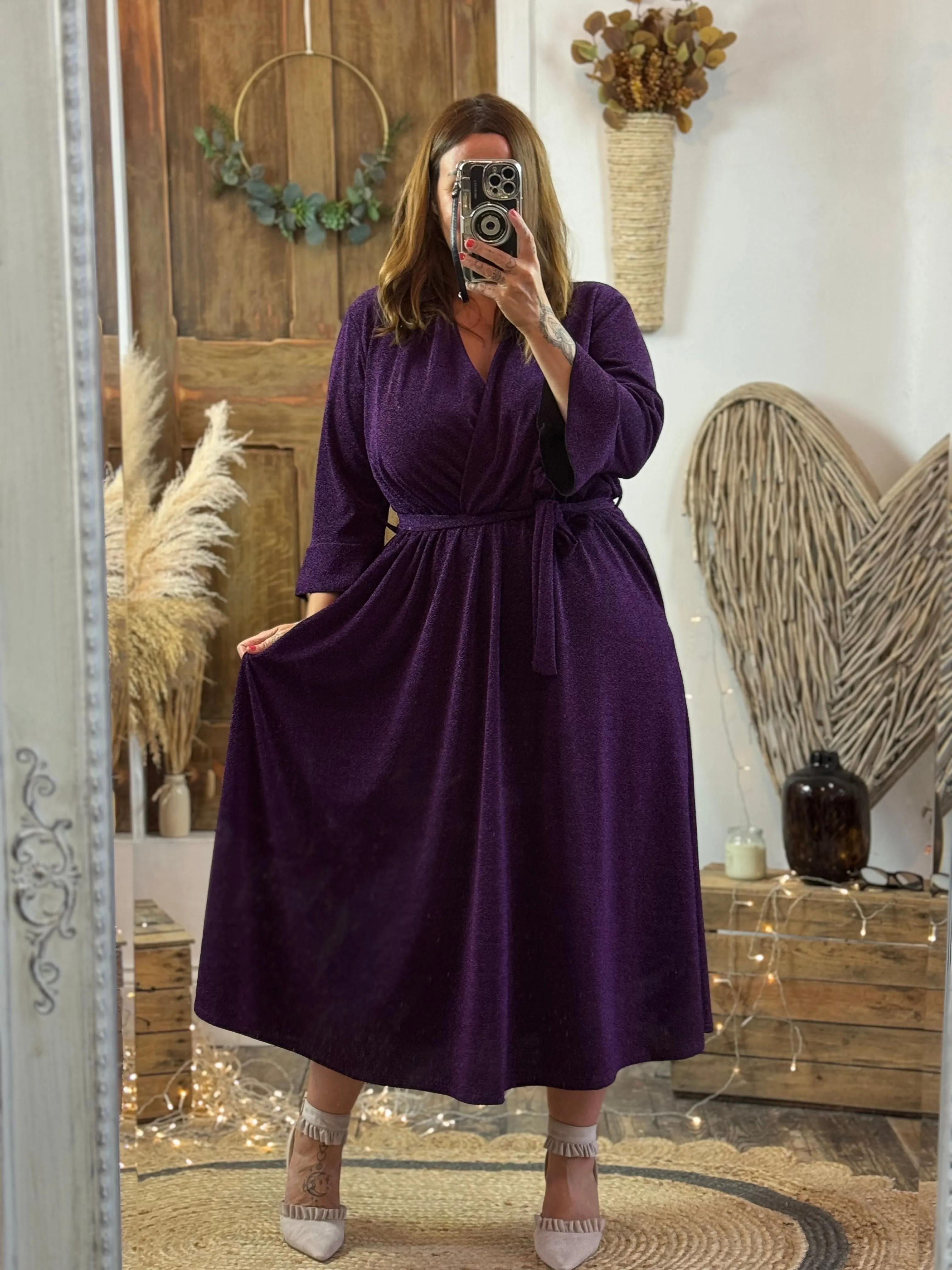 Purple Sparkly Roxy Midaxi Dress