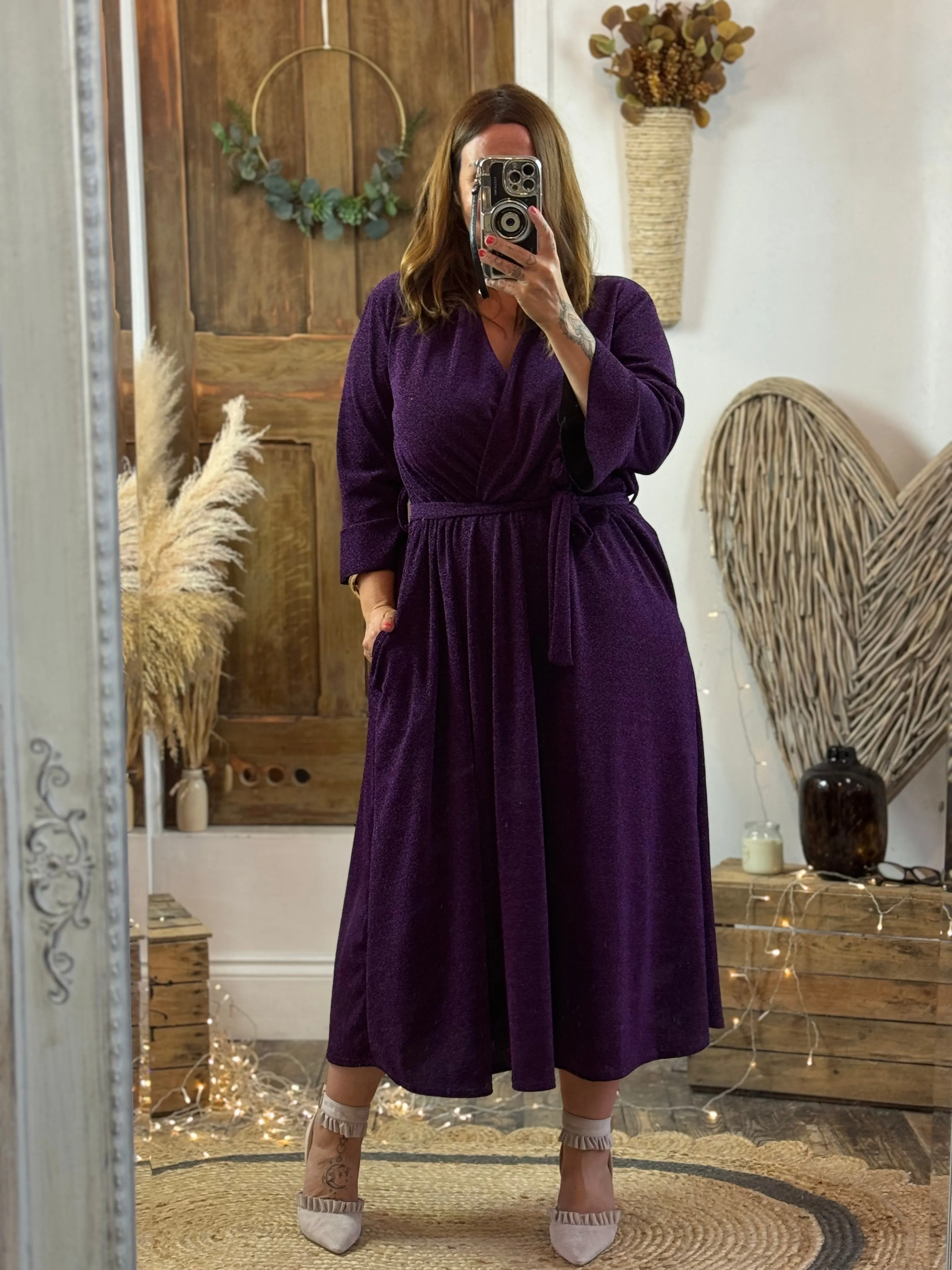 Purple Sparkly Roxy Midaxi Dress