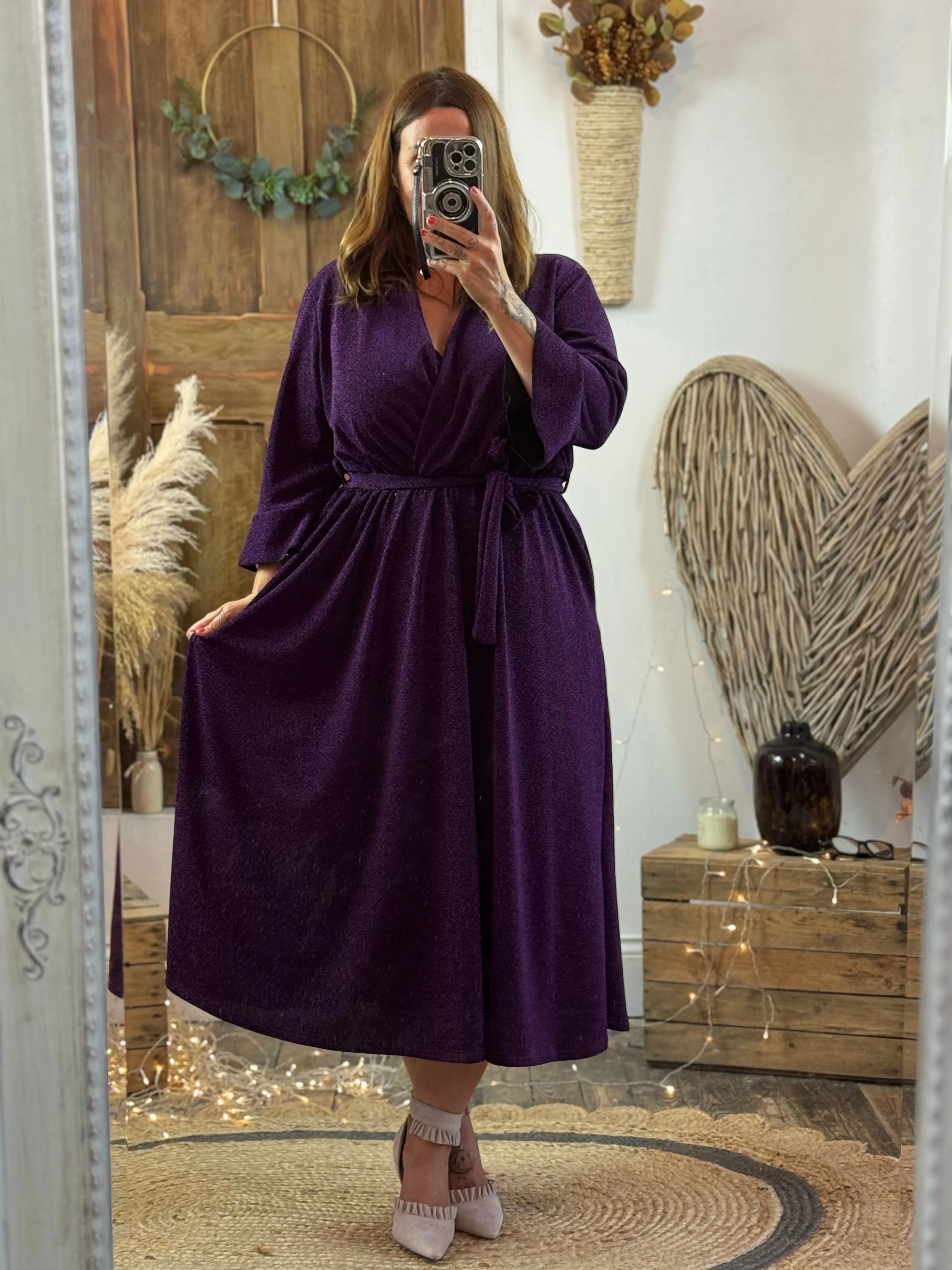 Purple Sparkly Roxy Midaxi Dress