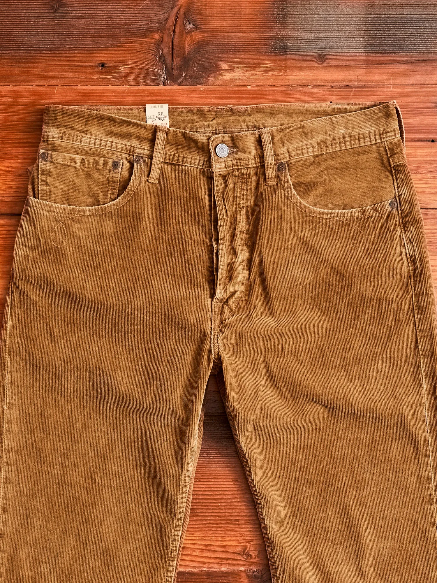 "Ro-Buck" Straight Fit Corduroy Pants in Tan