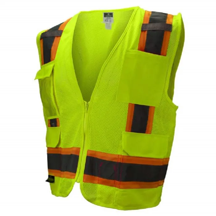 Radians SV6-2ZGM Type R Class 2 Surveyor Mesh Safety Vest, Hi-Vis Green, 1 Each