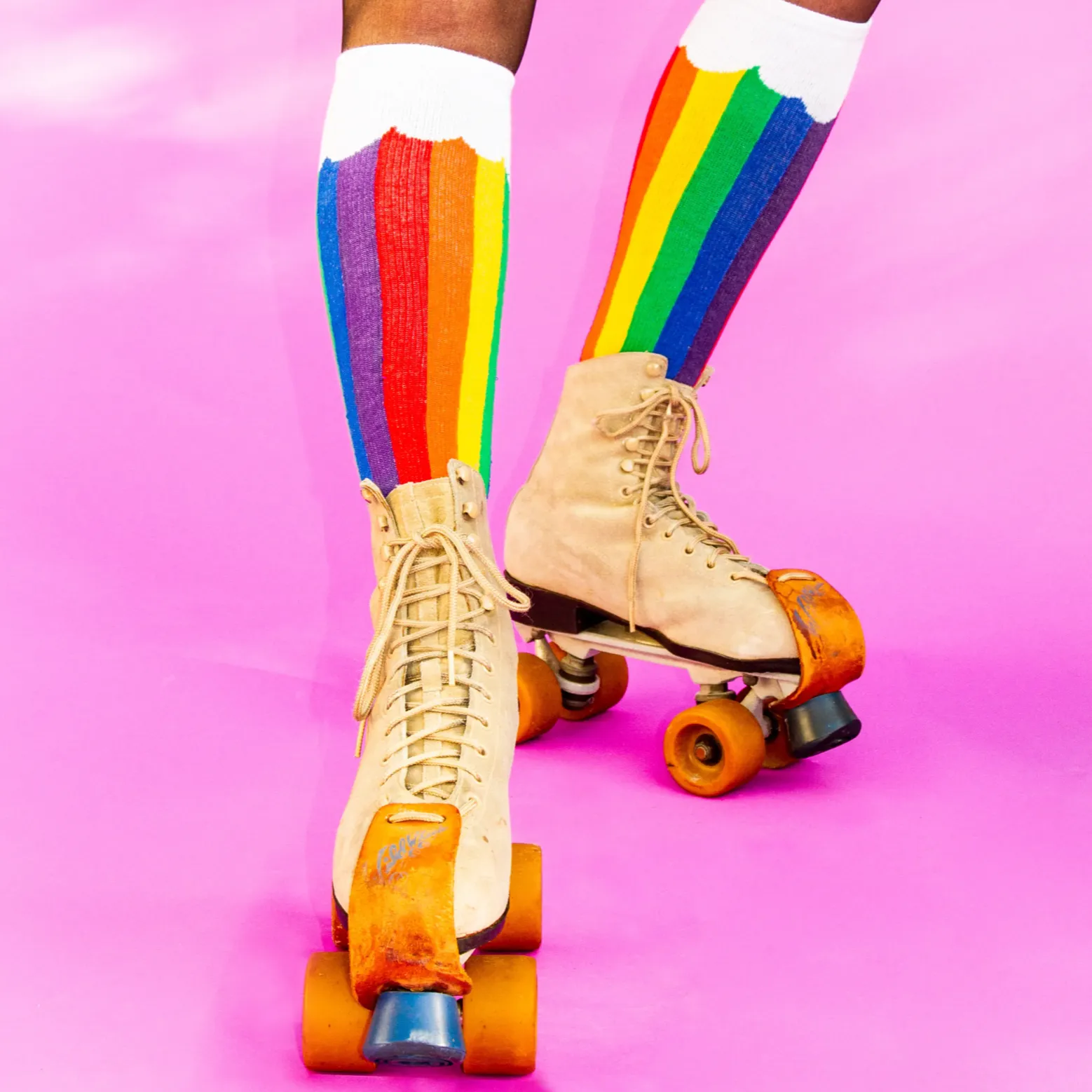 Rainbow Clouds Knee Socks