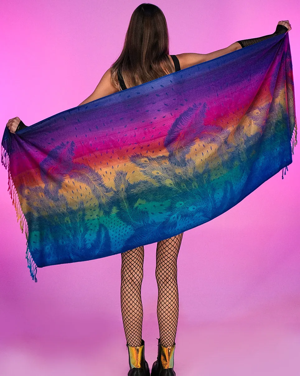 Rainbow Ombre Paisley Pashmina Scarf