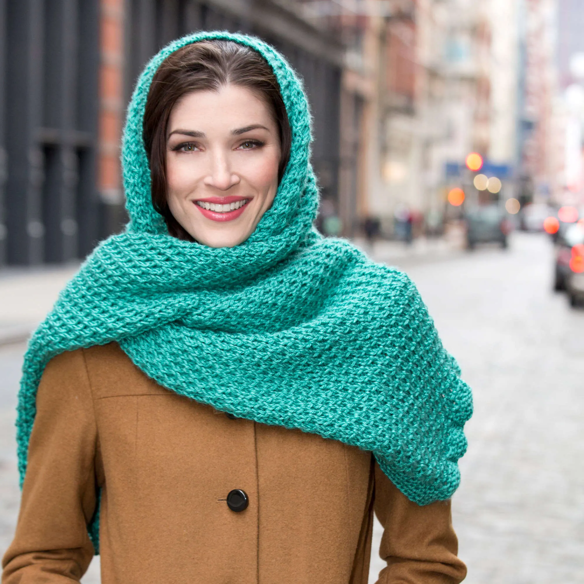 Red Heart Knit Honeycomb Wrap