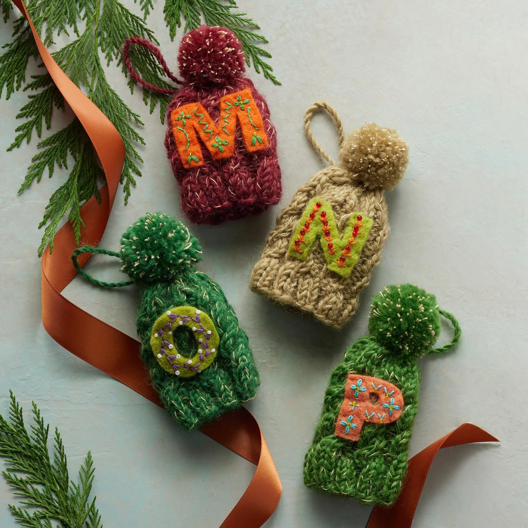 Seasons Greetings Initial Hat Ornament