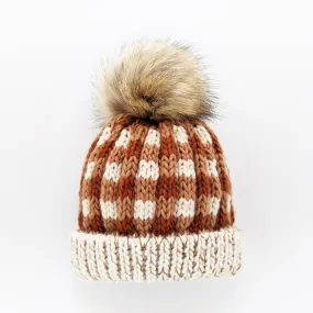 Sienna Buffalo Check Pom Pom Beanie Hat