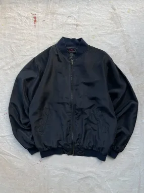 SILK BOMBER JACKET—BLACK [M]