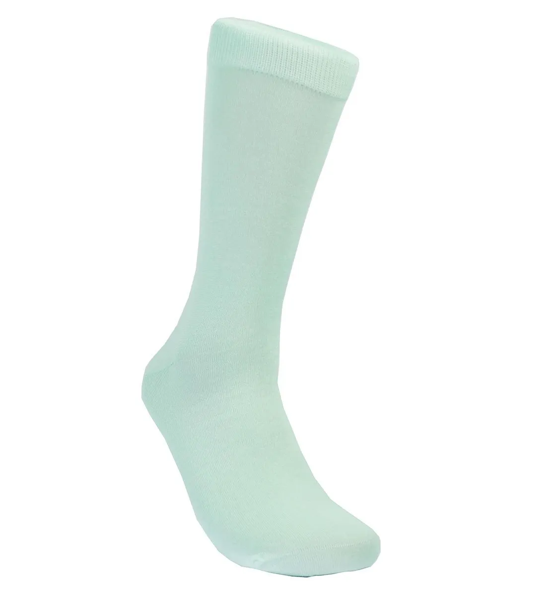 Solid Aqua Cotton Dress Socks By Paul Malone