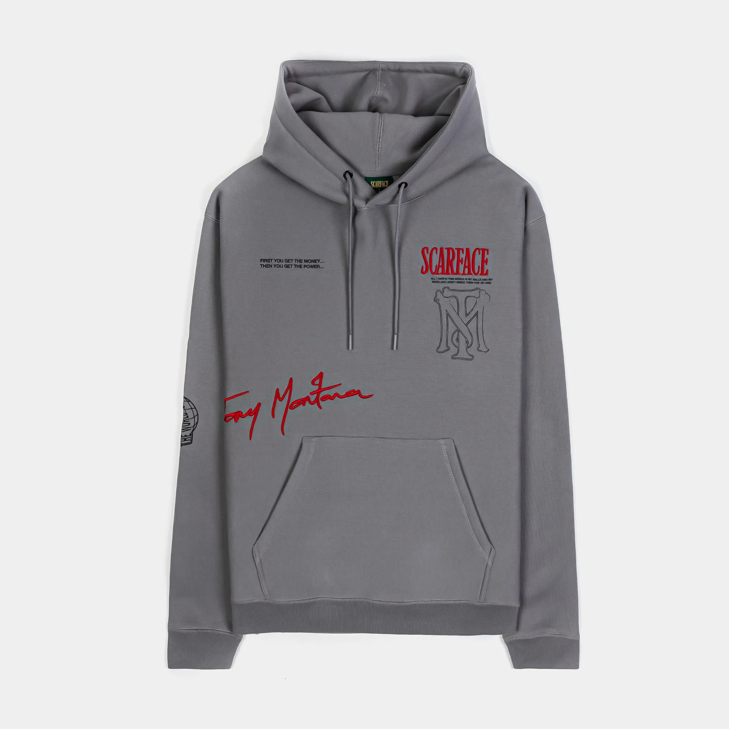 SP x Scarface 1983 Pullover Mens Hoodie (Grey/Red)