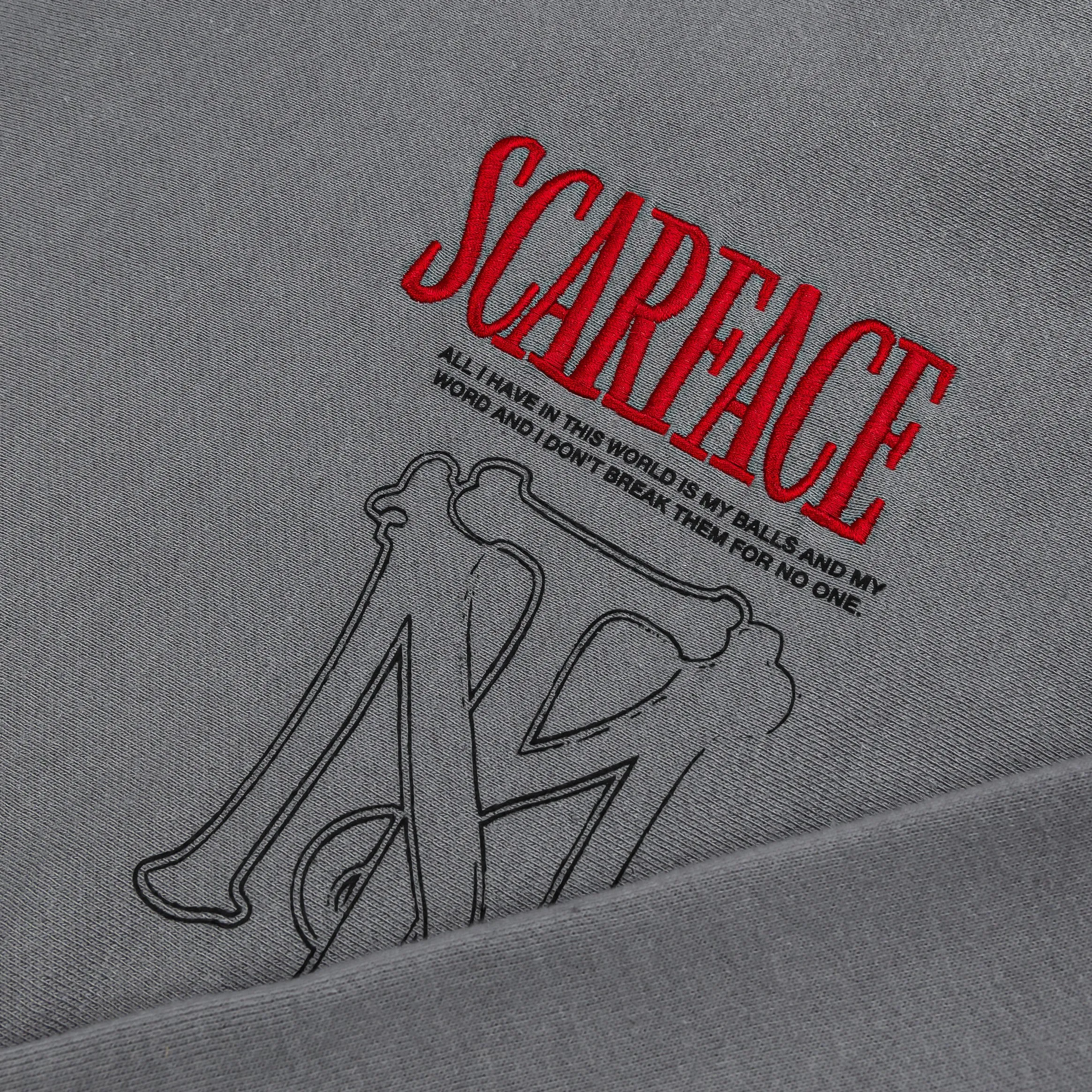 SP x Scarface 1983 Pullover Mens Hoodie (Grey/Red)