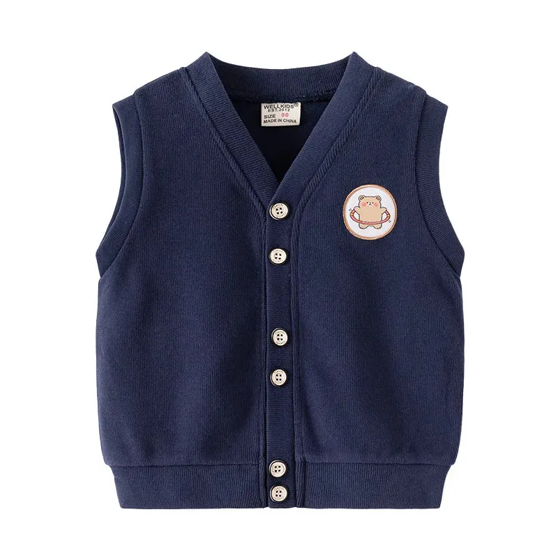 Spring Kids Waistcoat Boys Vest Cotton Toddler Girls Coat Children's Clothes