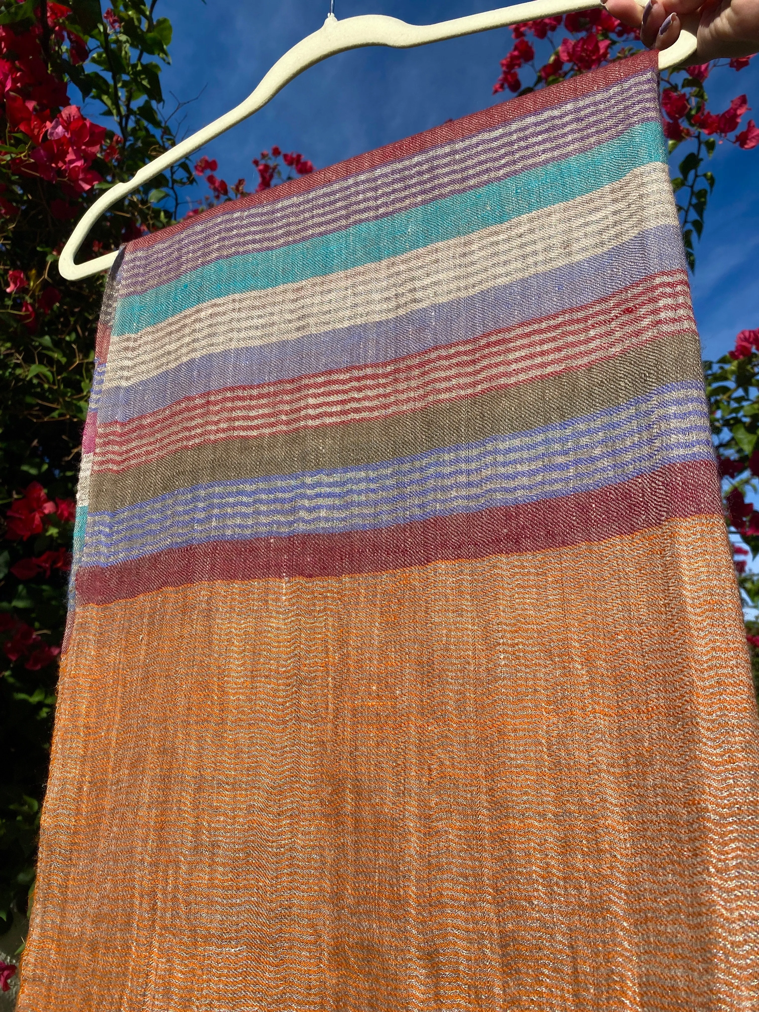 St-Tropez Stripe Pashmina Kashmiri Shawl