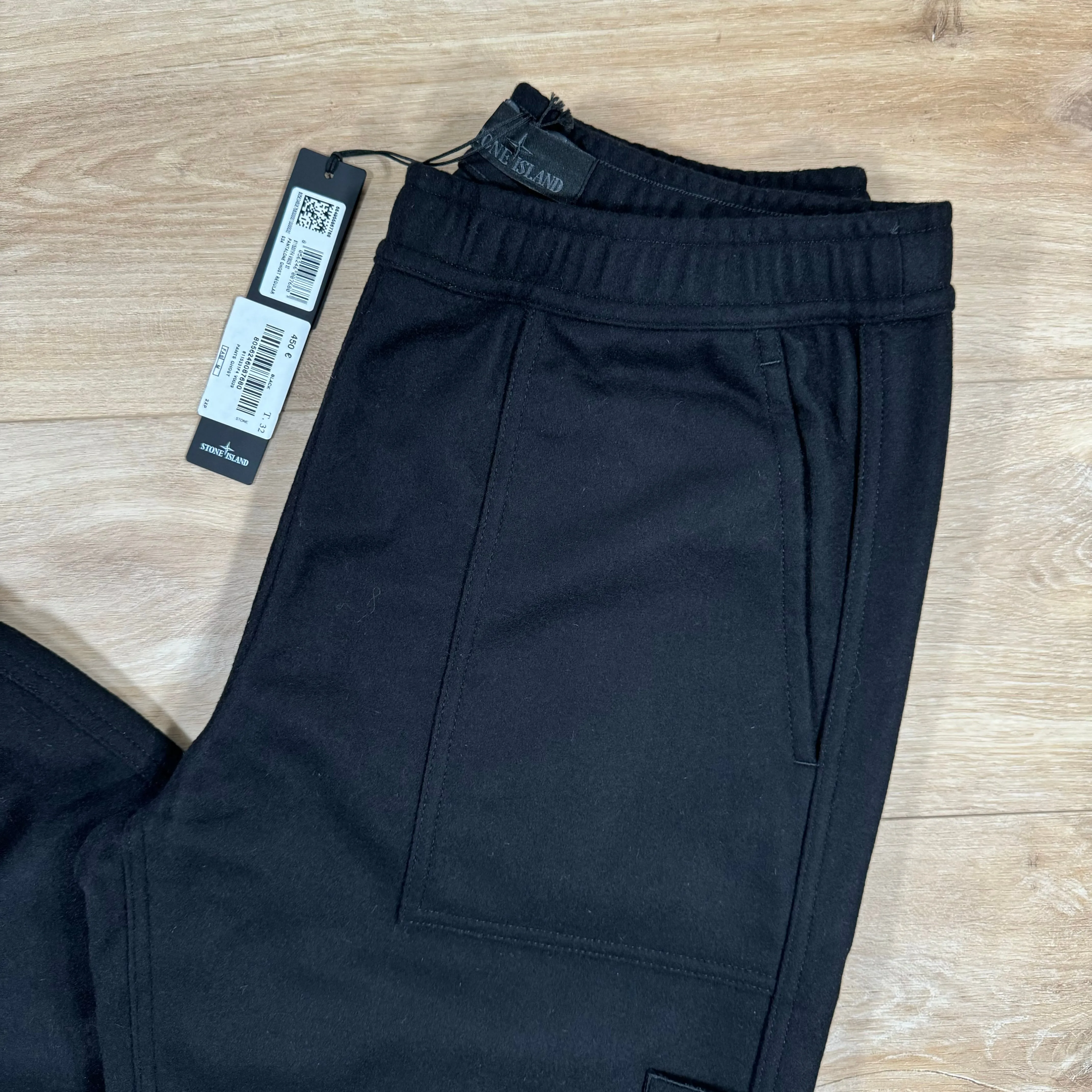 Stone Island Nylon Wool Sweatpants in Black