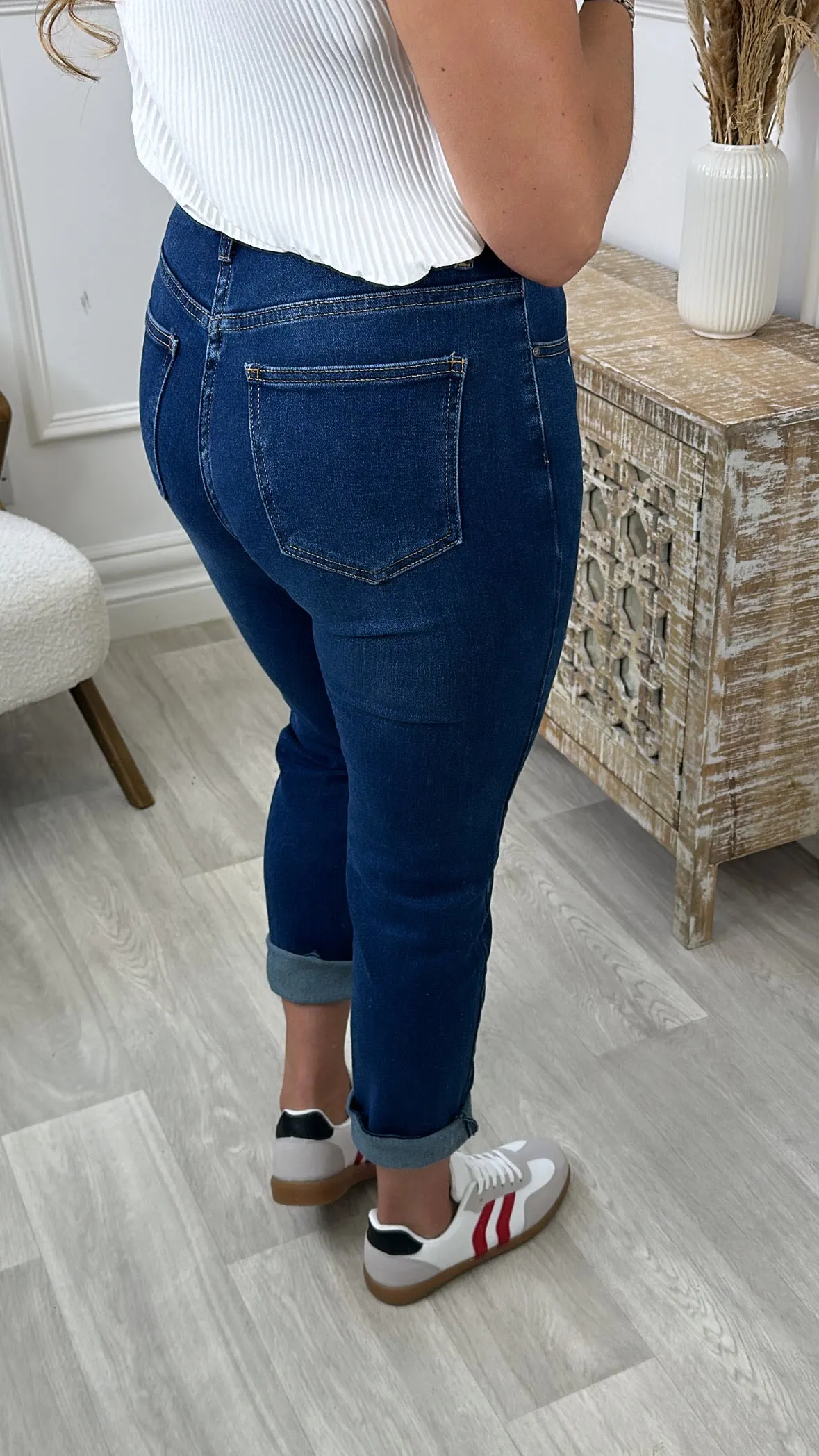 Sueann Dark Denim Mom Fit Jeans