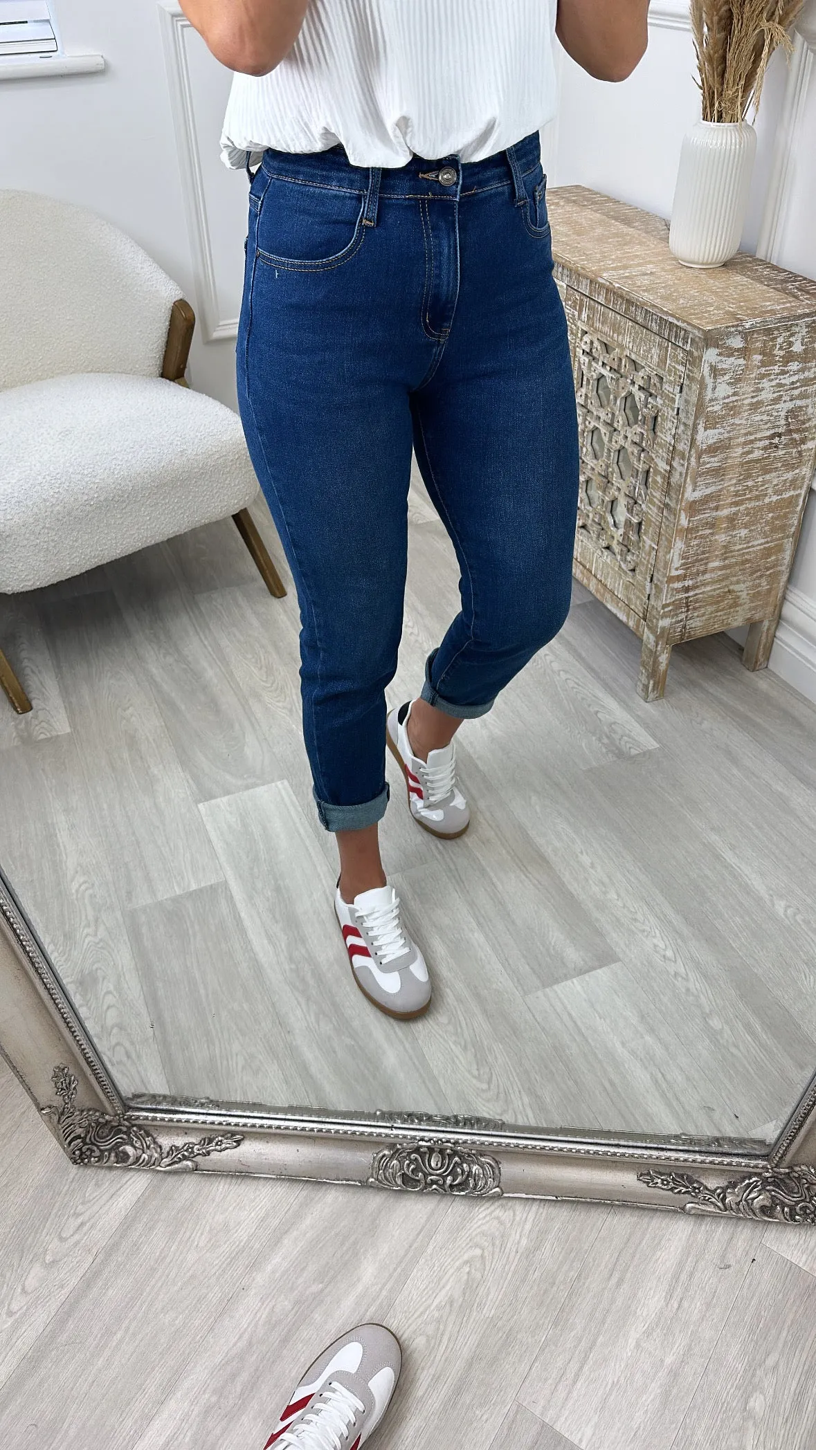 Sueann Dark Denim Mom Fit Jeans