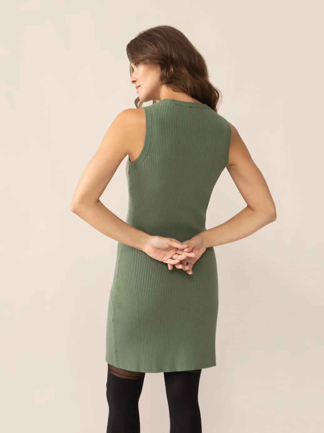 Taylor Sleeveless Sweater Dress in Green