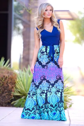 That's A Wrap Iridescent Maxi - Navy