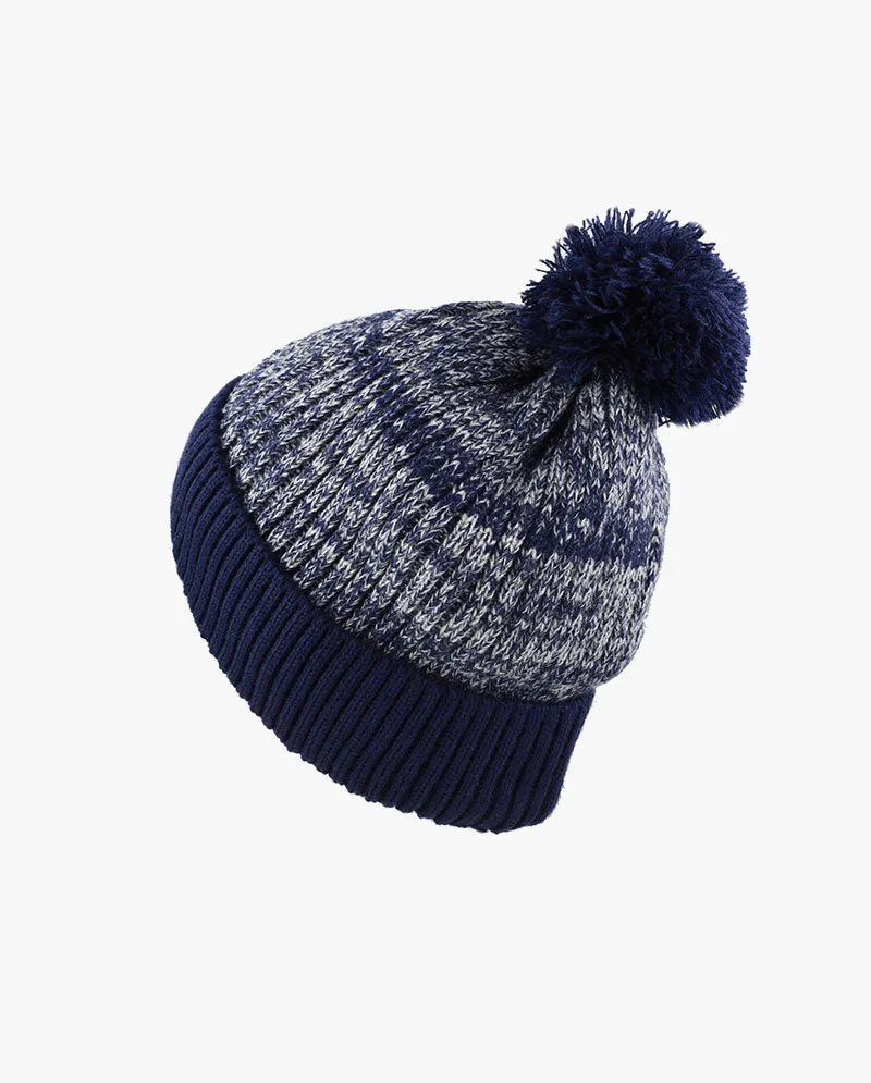 The Hat Depot - Ribbed Knit Beanie with Pom