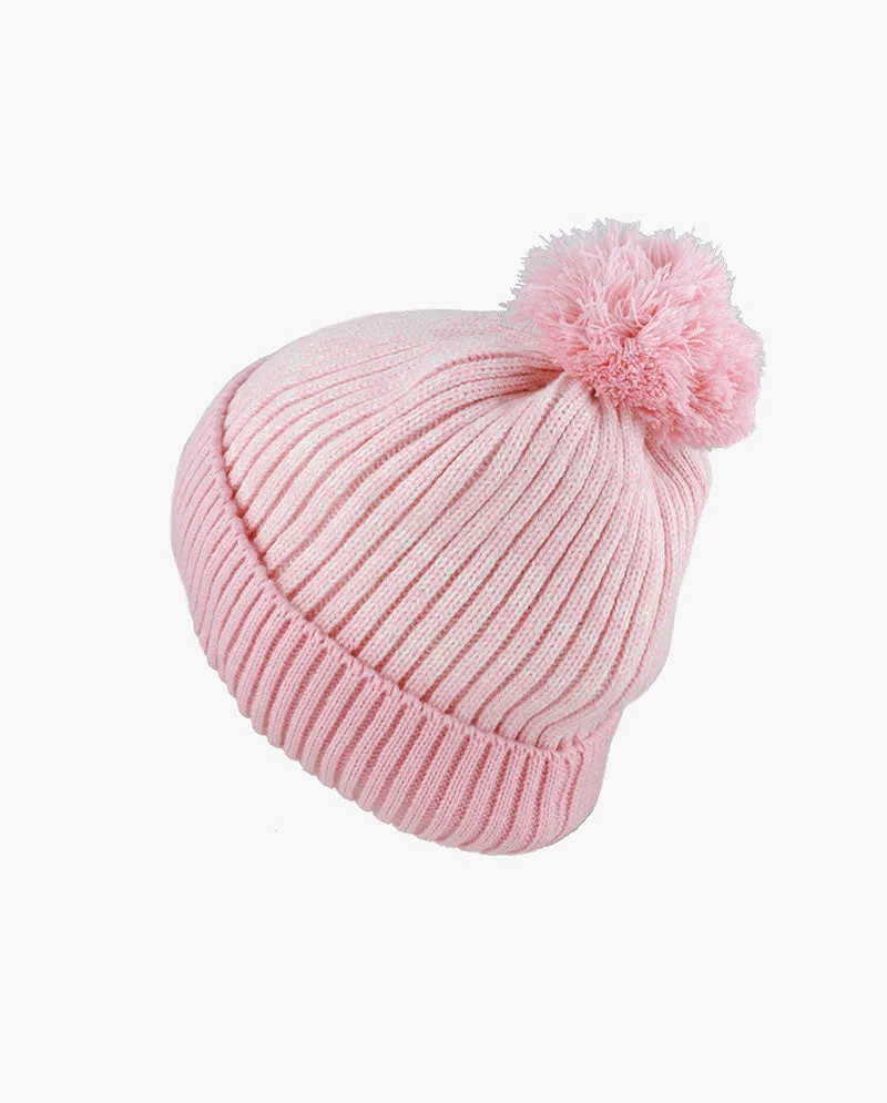 The Hat Depot - Ribbed Knit Beanie with Pom