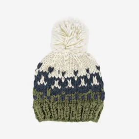 The Nell Stripe Hat - Navy   Olive - BABY