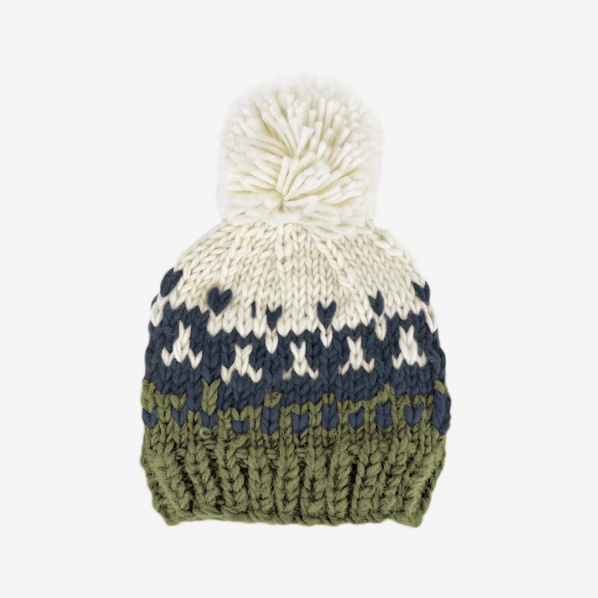 The Nell Stripe Hat - Navy   Olive - BABY