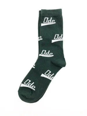 The Ode Script Socks- Green