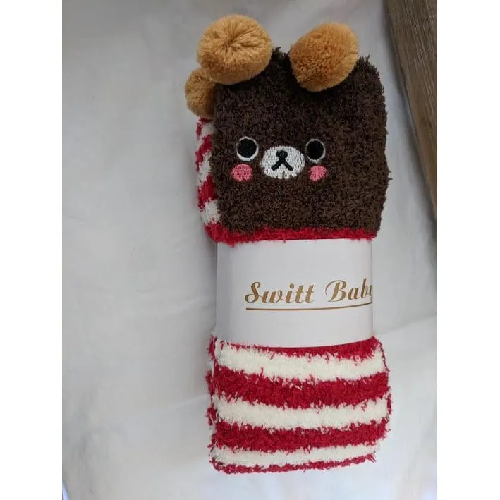 Thigh High Fuzzy Plush Socks, Leggings Adorable Animals to Keep Legs Warm! *