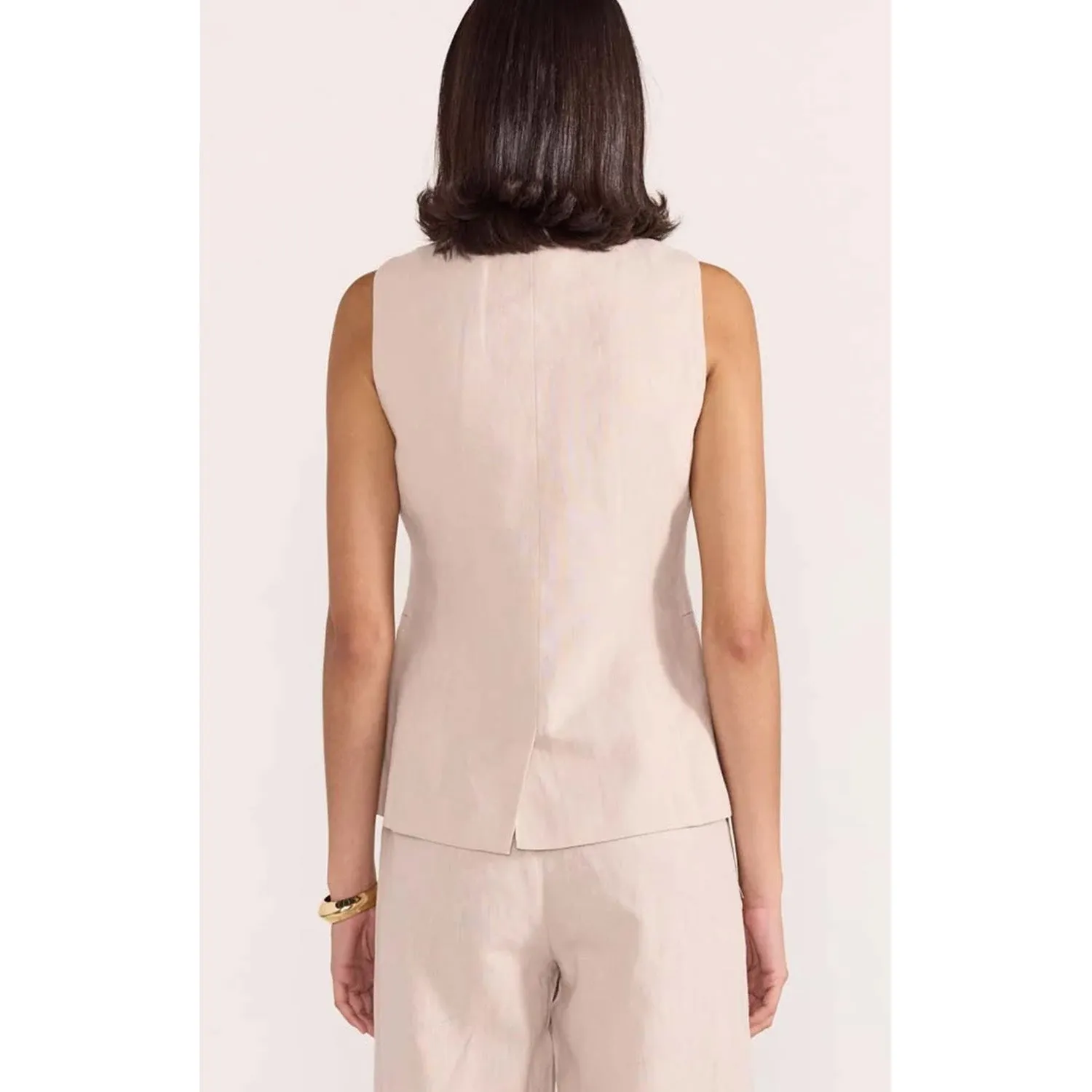 Top Enna Longline Vest - Stone