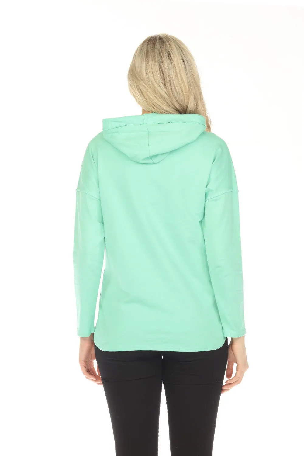 Tricotto Mint Printed Long Sleeve Cotton Hoodie Top 505