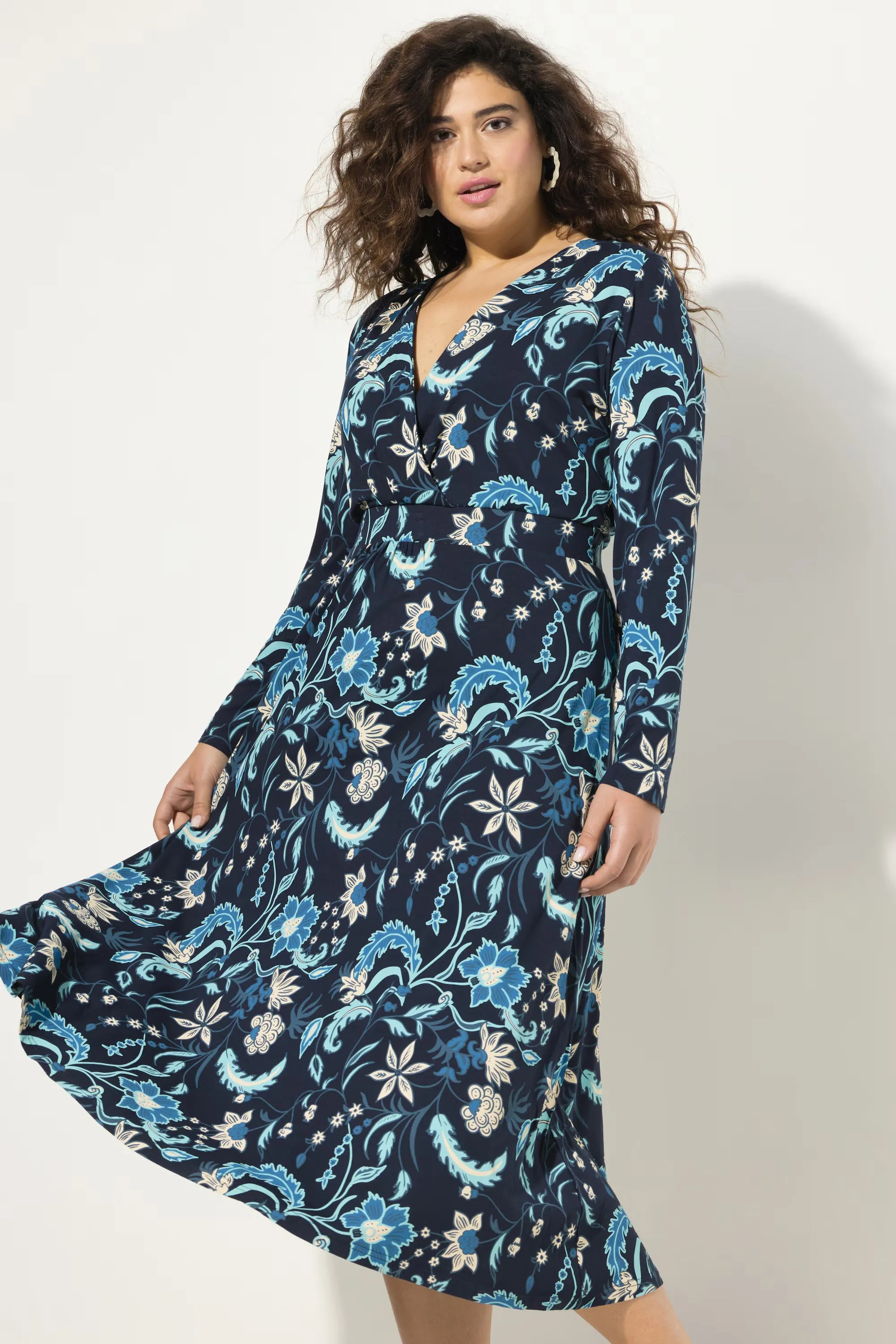 Ulla Popken Floral Faux Wrap Dress