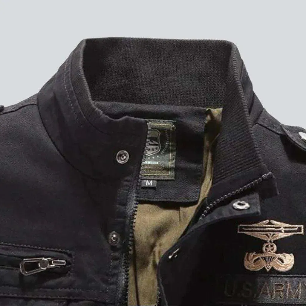 Us army embroidery denim jacket