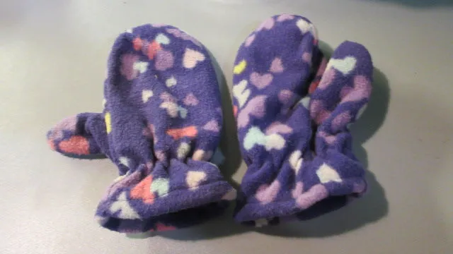 Used Purple Hearts Mittens 2T-5T