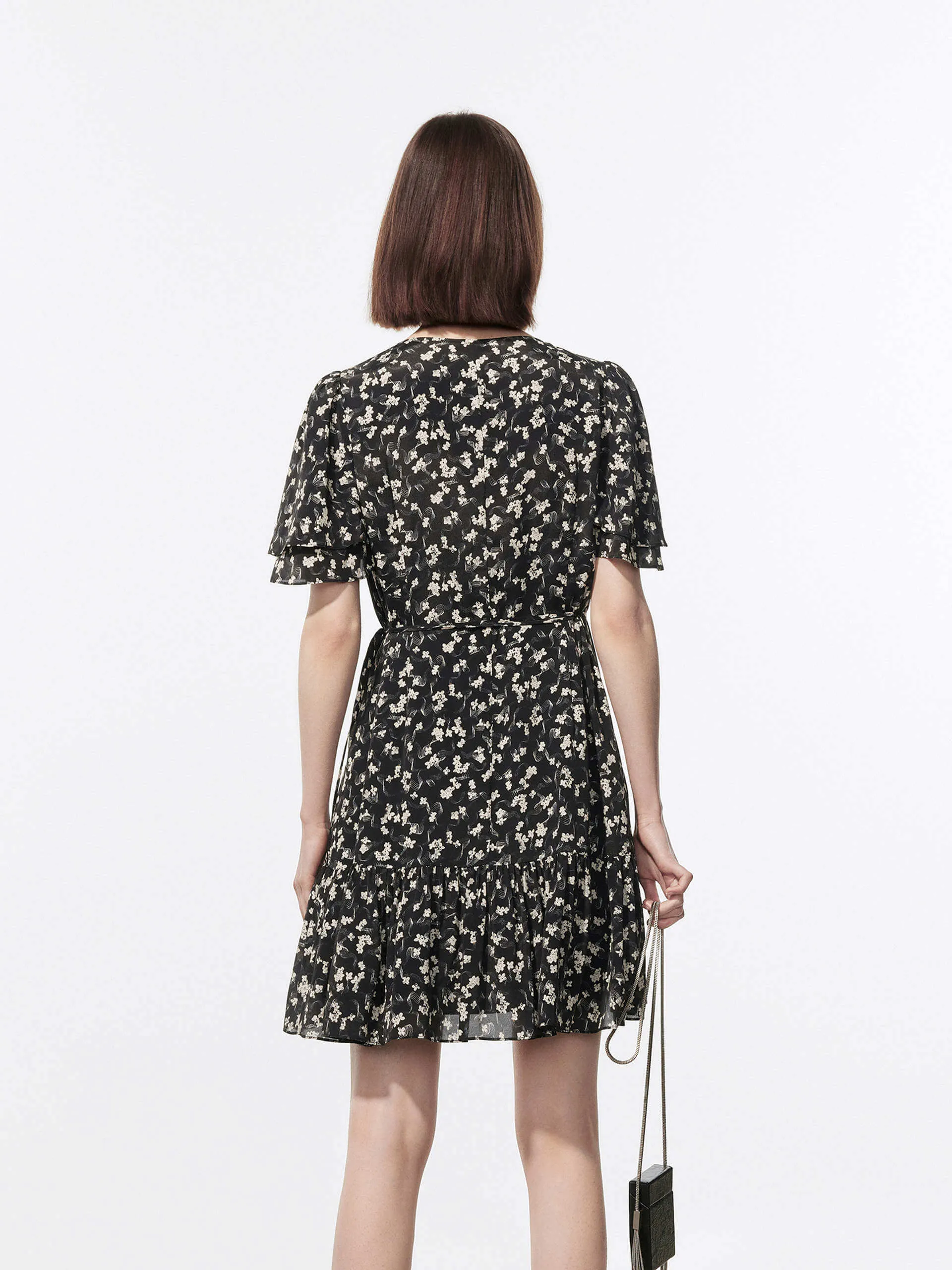 V-neck Floral Print Dress