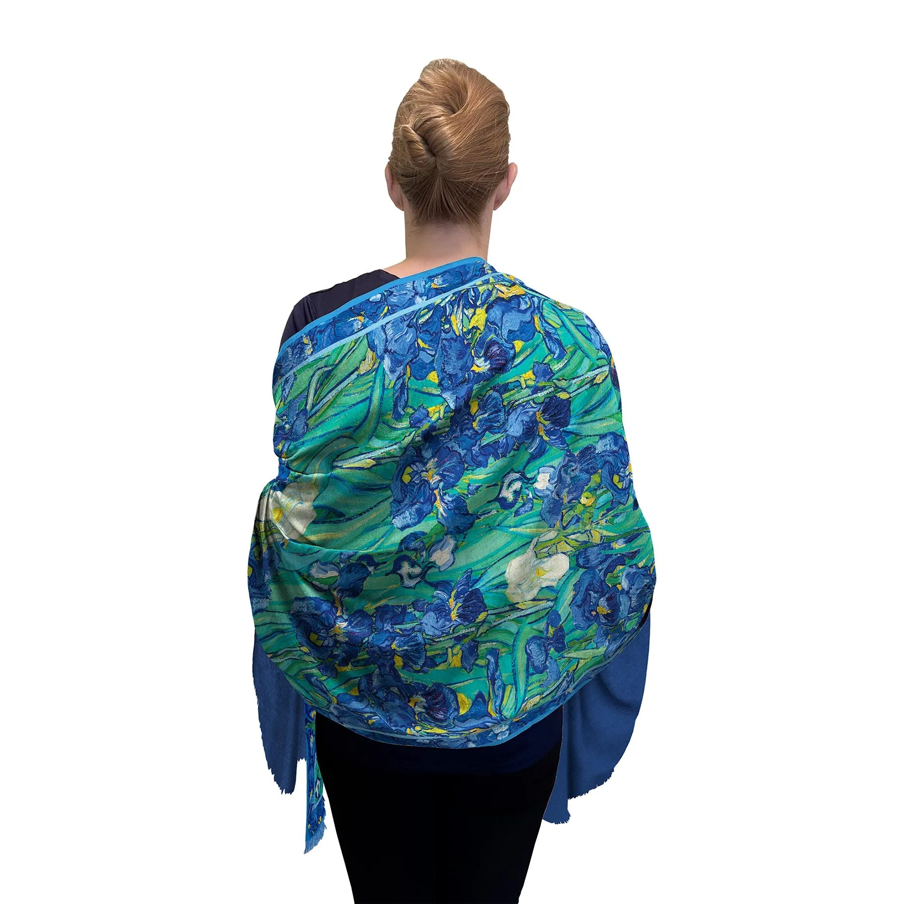 van Gogh Irises Silk Blend Women's Fashion Shawl